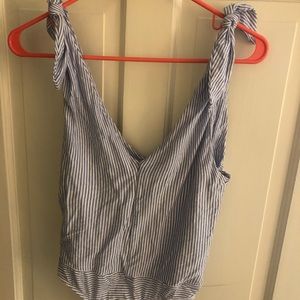 Zara Blue and white striped bodysuit